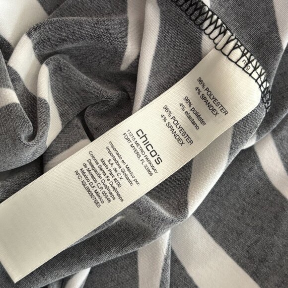 Chicos Size 0 Dress Zebra Print Cold Shoulder Womens Small Black White Brunch - Picture 7 of 9